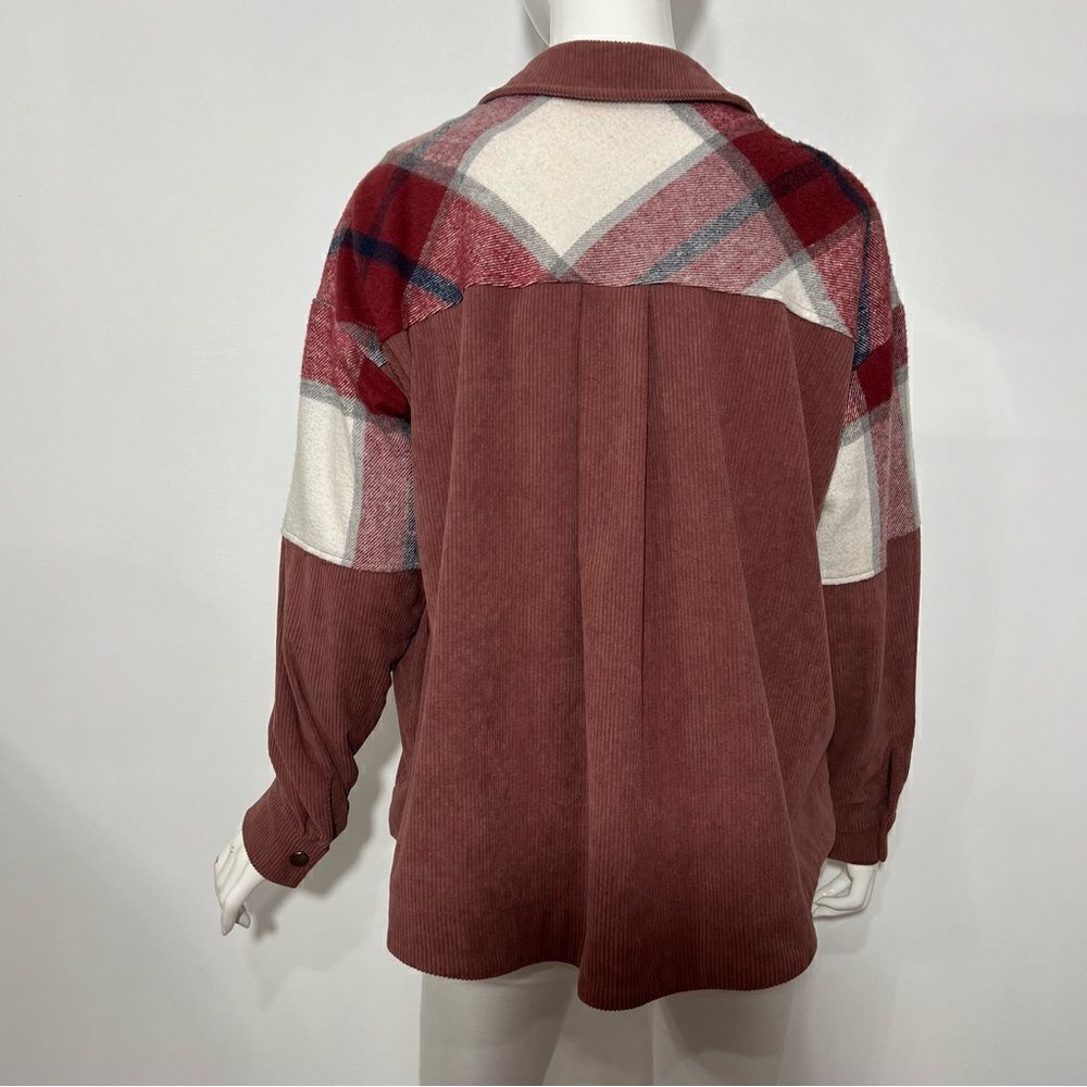 Ces Femme Boutique Dusty Mauve/Plaid Boho Shacket - S - Picture 9 of 13